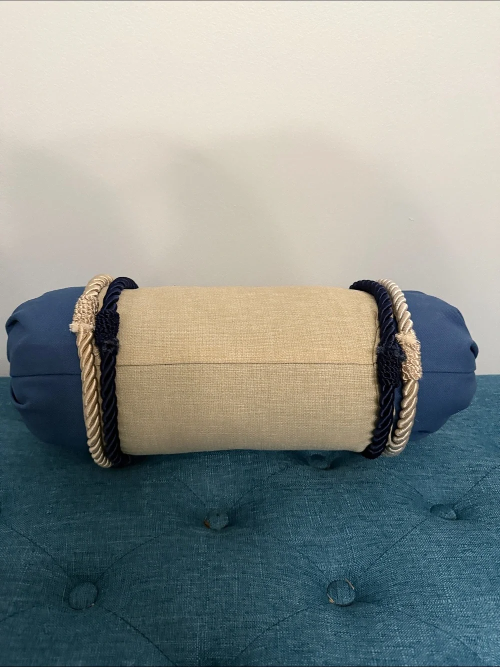 Blue and Beige Sand Dollar Bolster Pillow